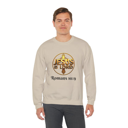 Romans 10:9 Christian Sweater – Jesus Is Lord & He Is Risen (Dark Lettering)