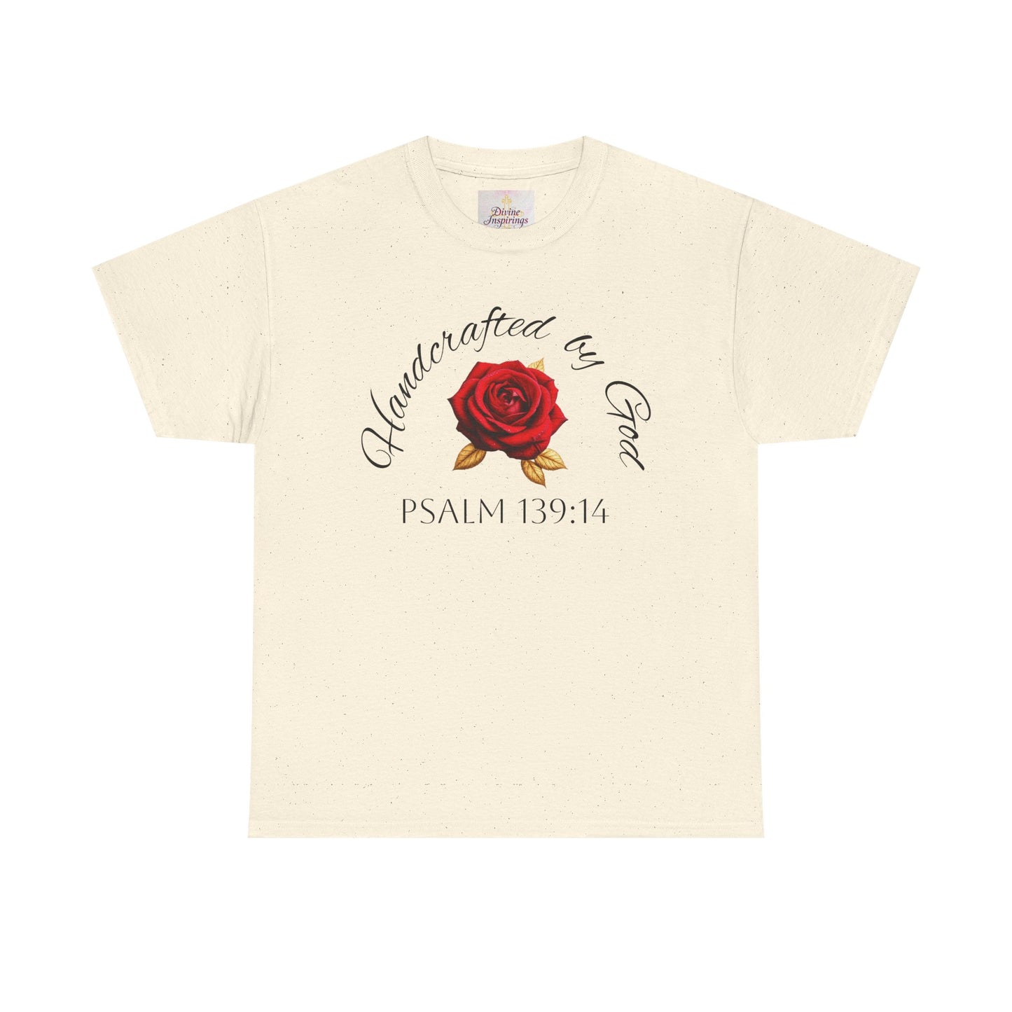 Handcrafted by God (Rose) - Woman's Christian T-Shirt (Dark Lettering)