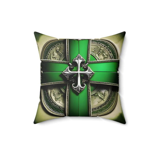 Cornerstone of Faith – Elegant Cross Throw Pillow