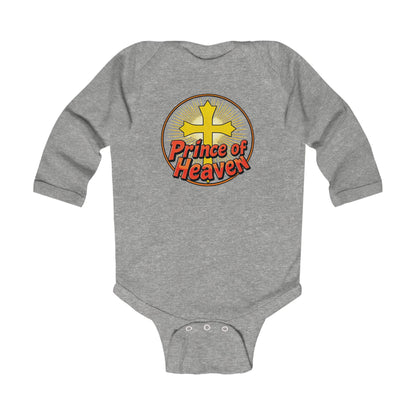 Infant Boys’ “Prince of Heaven” Long Sleeve Christian Onesie – Cozy Faith-Inspired Baby Bodysuit