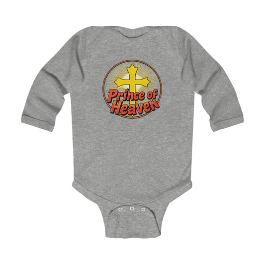 Infant Boys’ “Prince of Heaven” Long Sleeve Christian Onesie – Cozy Faith-Inspired Baby Bodysuit