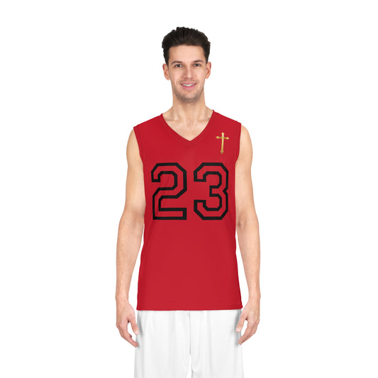 Psalm 23 Men's Basketball Jersey (Red) – Faith in Every Play