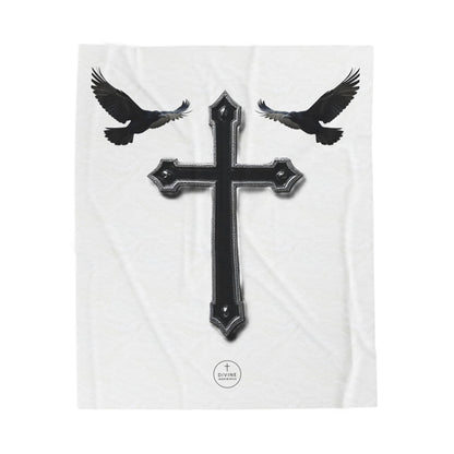 Faith in Flight: Riveted Cross & Crows Blanket