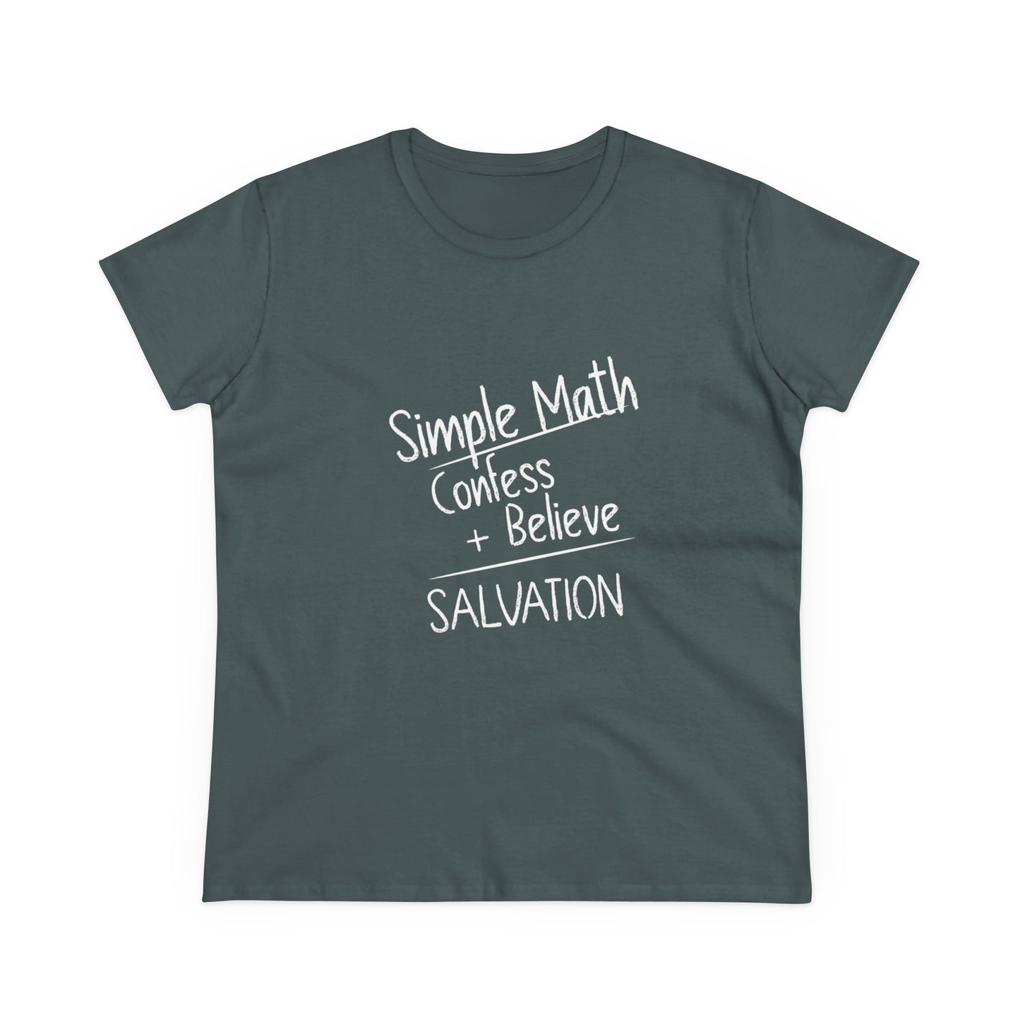 Simple Math Women’s T-Shirt – Bold Faith (White Chalk)