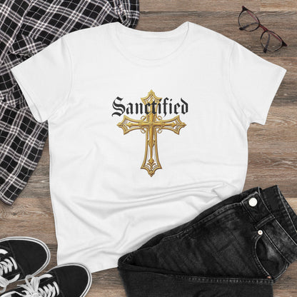 Sanctified Women's Gothic Cross T-Shirt – Faith in Bold Style