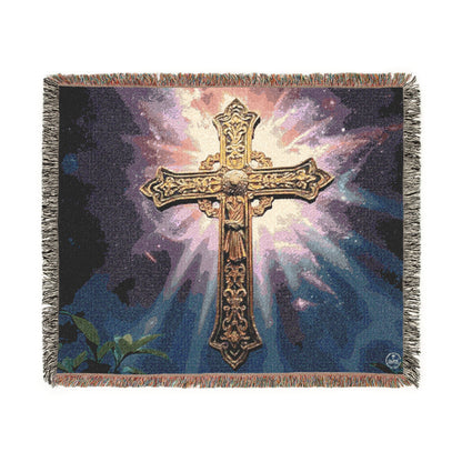 Luminescent Cross Woven Blanket – Faith in the Darkness
