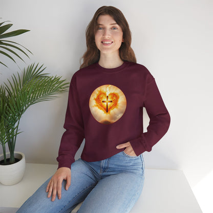 Women’s Sacred Heart Christian Sweatshirt – Symbol of Divine Love Pullover