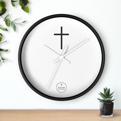 Minimalist Black Cross Wall Clock – Elegant Christian Home Decor