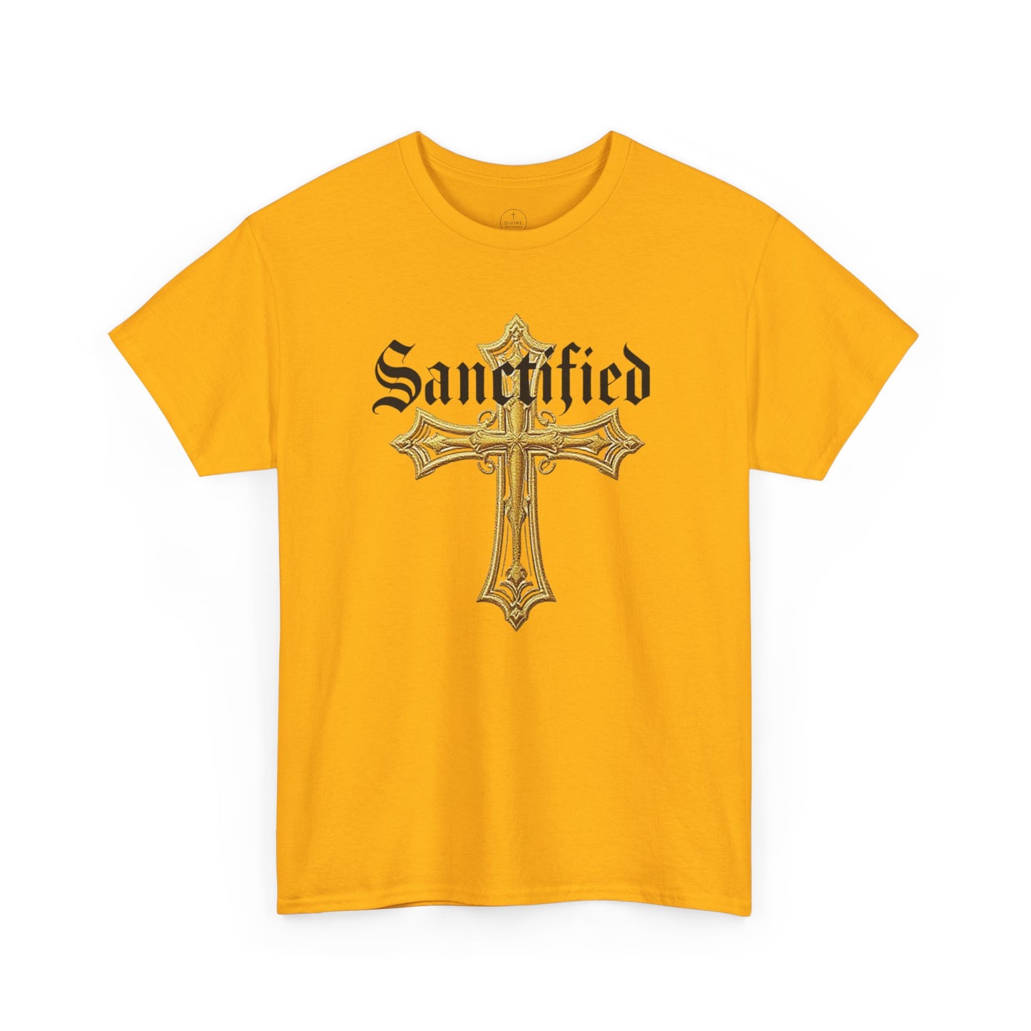 Sanctified Men's Gothic Cross T-Shirt – Faith in Bold Elegance