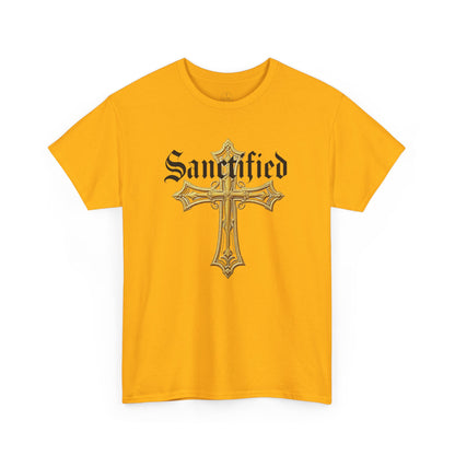 Sanctified Men's Gothic Cross T-Shirt – Faith in Bold Elegance