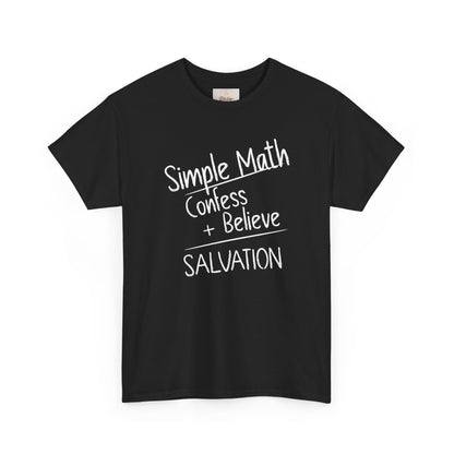 Simple Math of Salvation Men’s T-Shirt – Bold Faith (White Chalk)