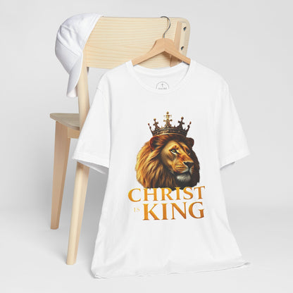 Christ is King Crowned Lion Tee – Inspirational Christian Shirt