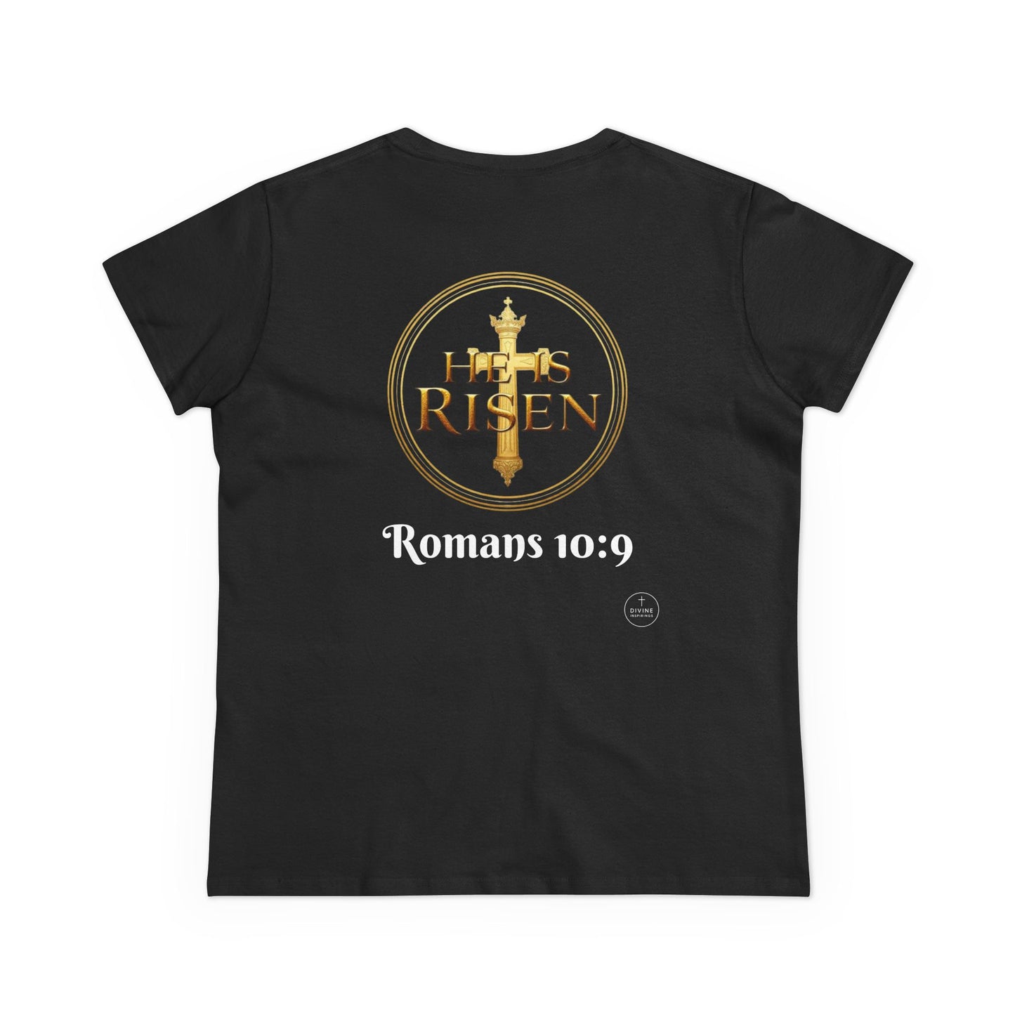 Jesus Is Lord / He Is Risen Christian Tee – Women’s Bold Faith Statement (White Lettering)