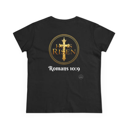 Jesus Is Lord / He Is Risen Christian Tee – Women’s Bold Faith Statement (White Lettering)