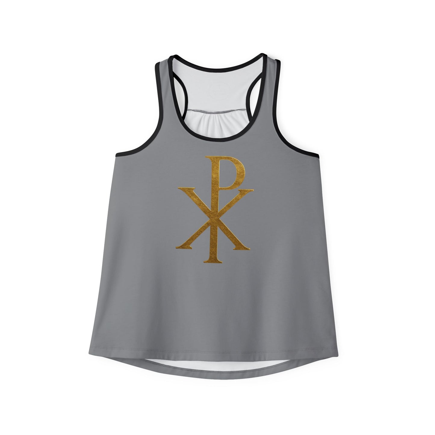 Chi Rho Women’s Christian Tank Top in Grey  – Symbol of Victory in Christ