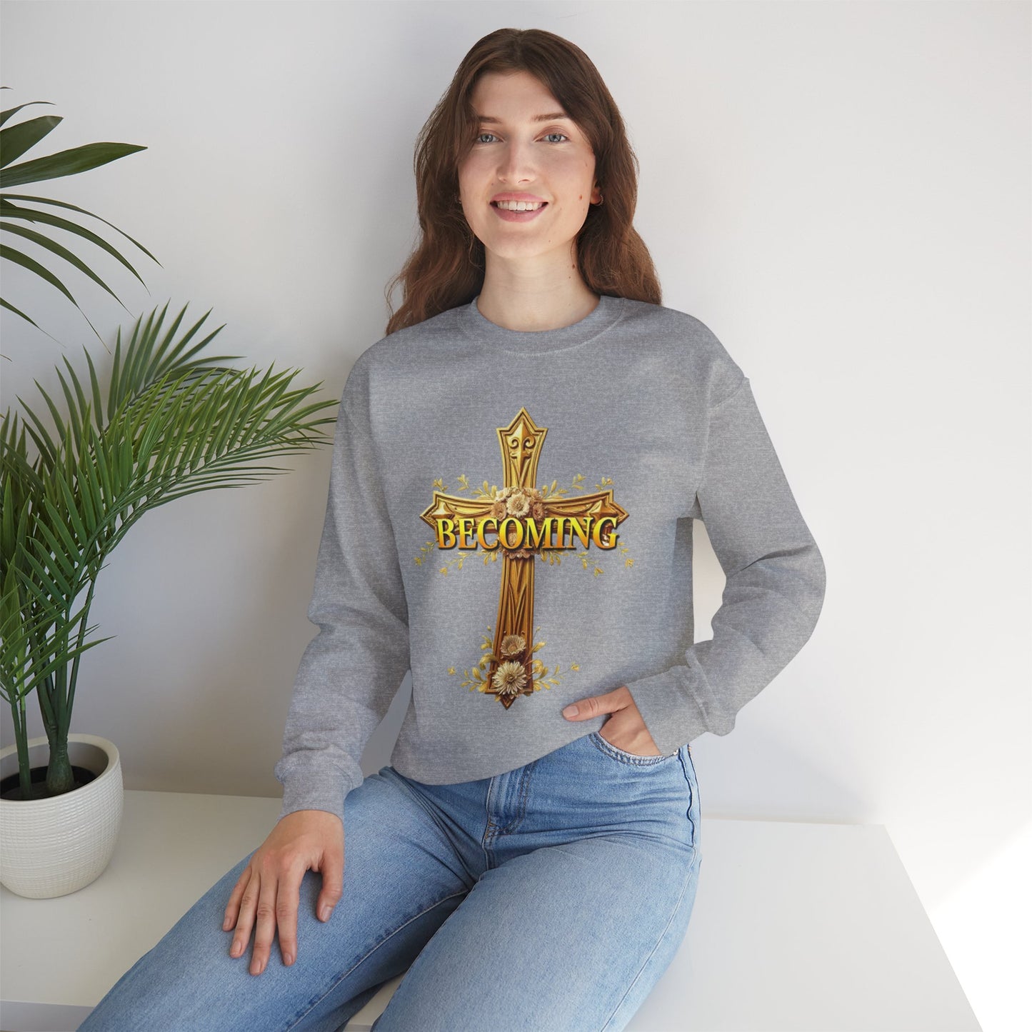 Becoming - Women’s Christian Sweatshirt (Dark Lettering)