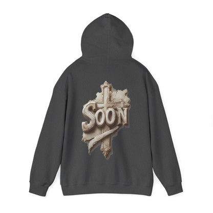 “Soon” Cross Women’s Hoodie – Back Print Christian Declaration