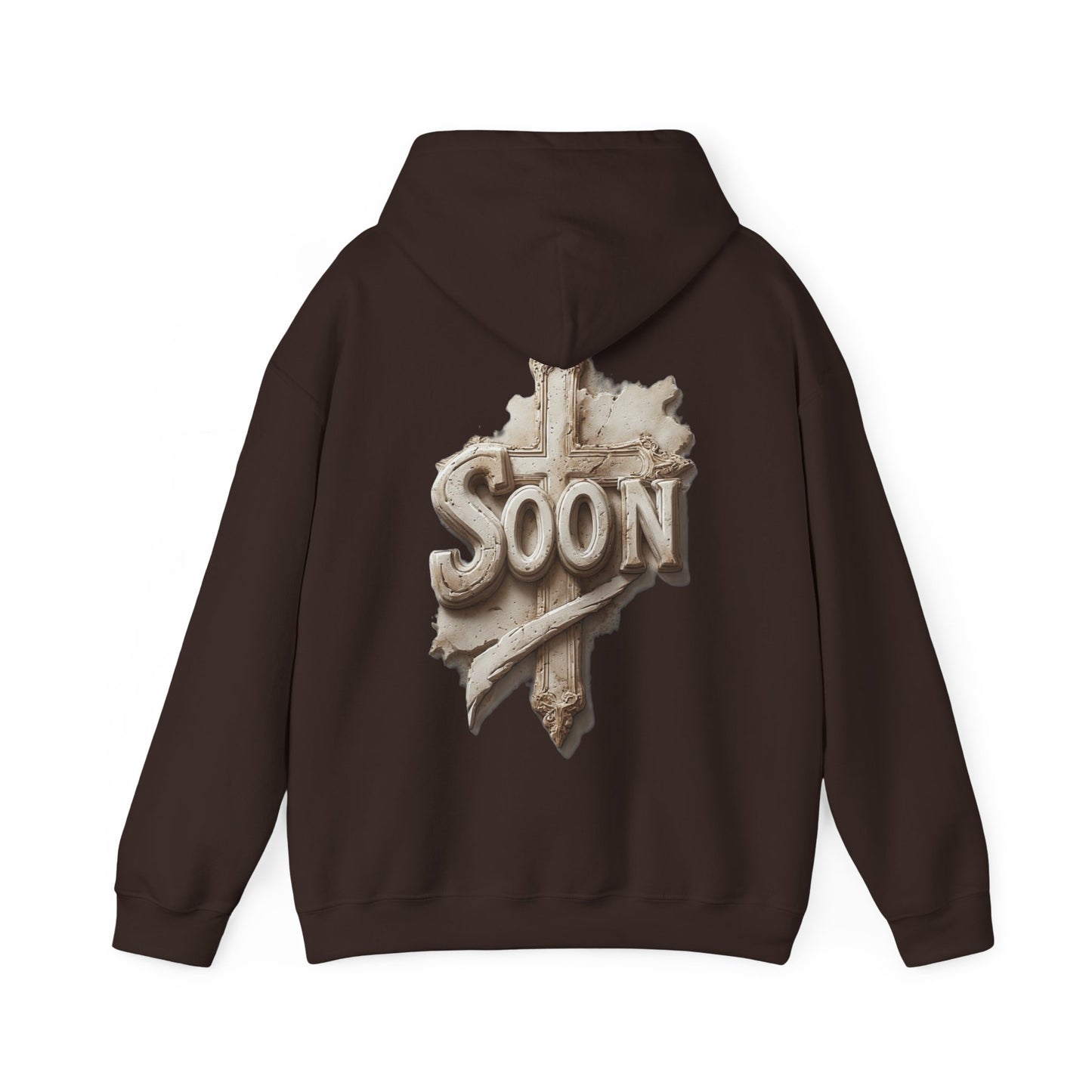 “Soon” Cross Women’s Hoodie – Back Print Christian Declaration