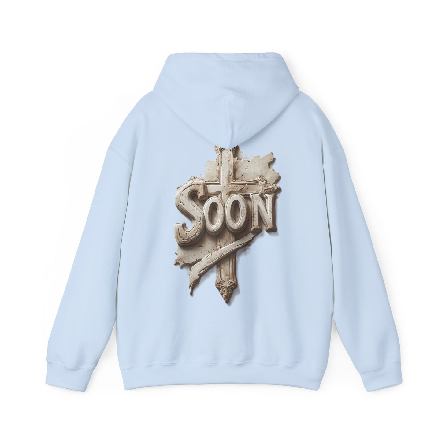 “Soon” Cross Women’s Hoodie – Back Print Christian Declaration