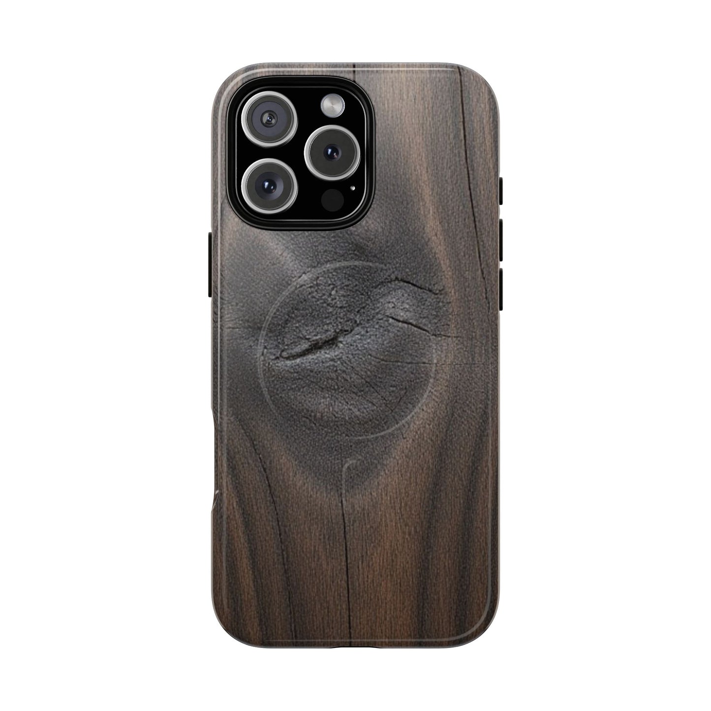 Faith Rooted in Strength – Dark Wood Grain iPhone Magnetic Tough Case