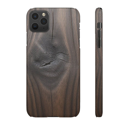 iPhone Snap Case – Dark Wood Grain Design