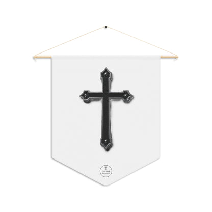 At the Foot of the Cross Pennant Banner – Black Cross Design