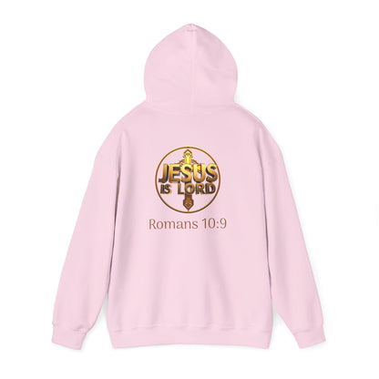 Jesus is Lord - Women's Christian Hoodie with Golden Cross