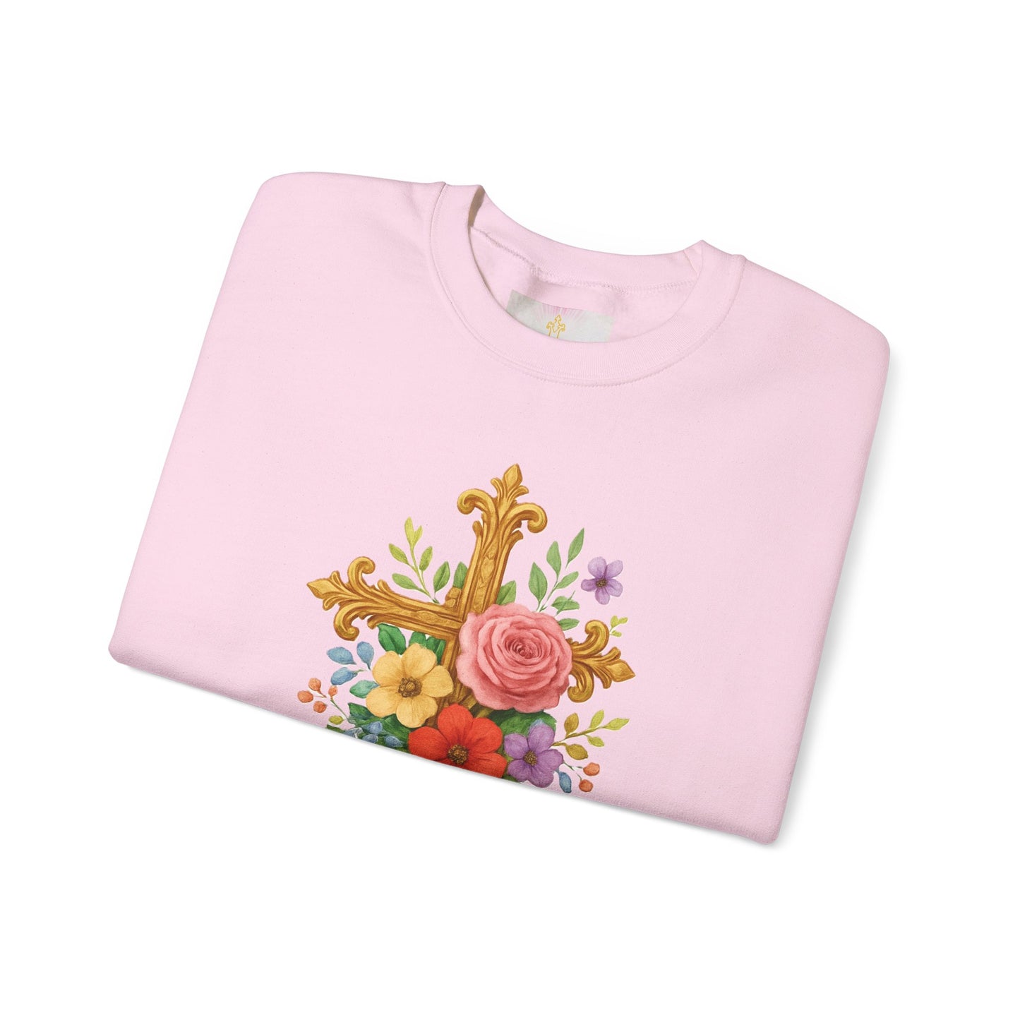 Floral Cross Women’s Sweatshirt – Grace in Full Bloom