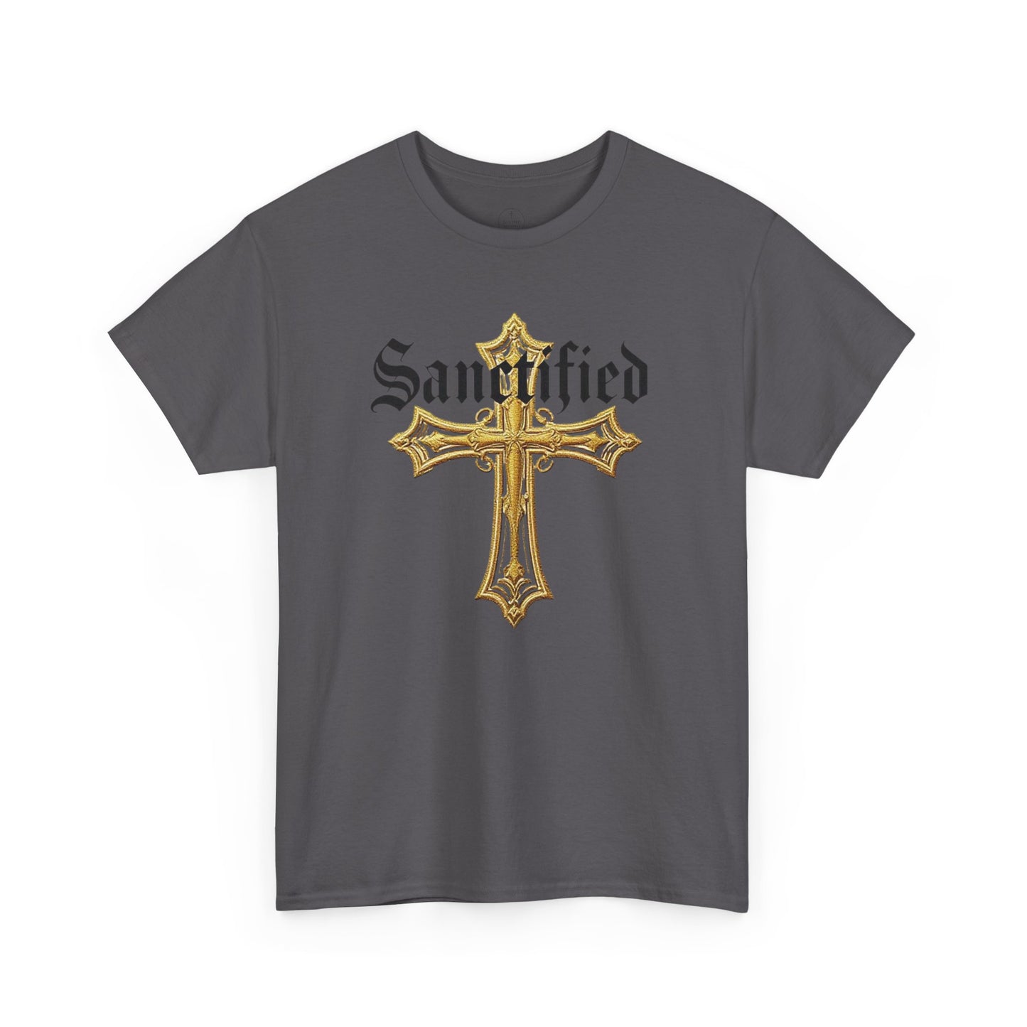 Sanctified Men's Gothic Cross T-Shirt – Faith in Bold Elegance