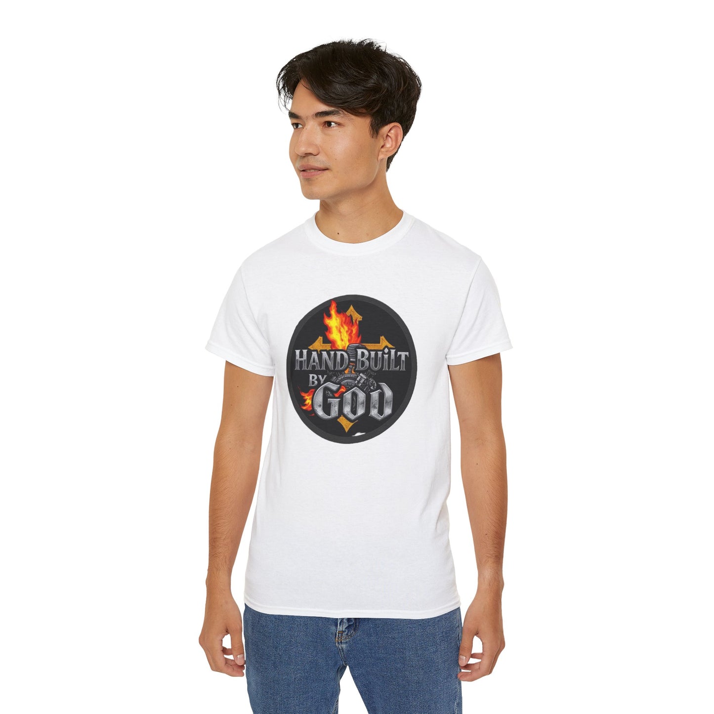 Men’s “Hand Built By God” Christian T-Shirt