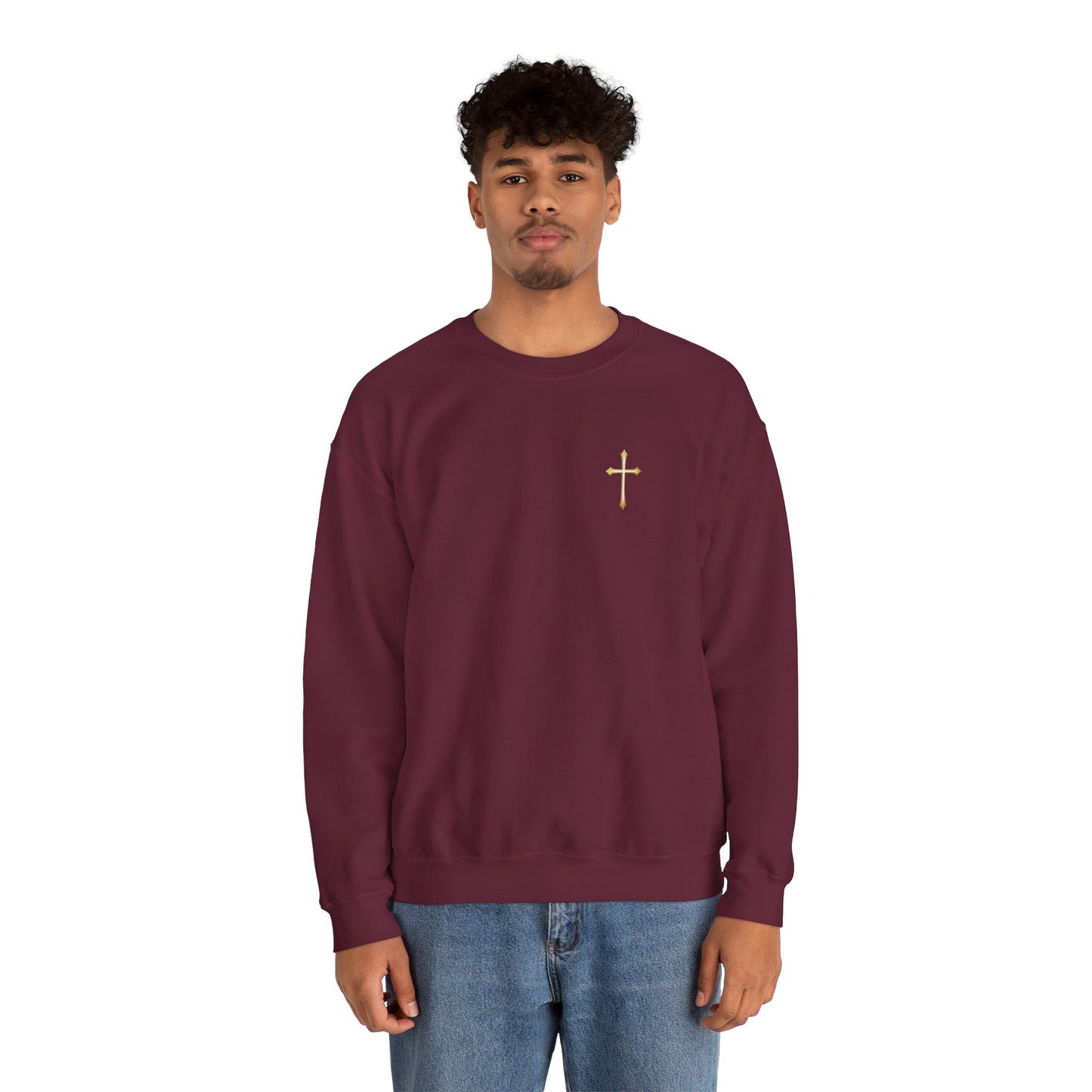 Elegant Gold Cross Men's Sweatshirt