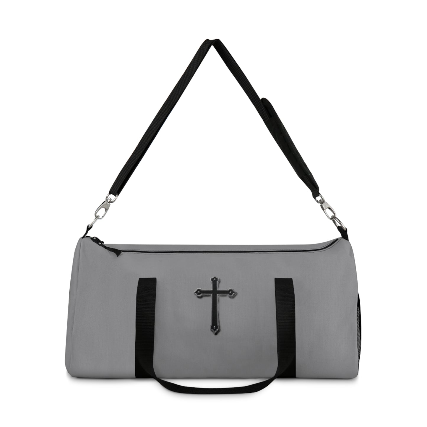 Divine Strength Duffle Bag in Grey – Carry the Cross with Purpose