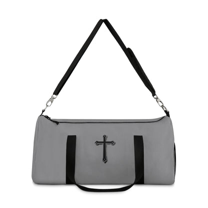 Divine Strength Duffle Bag in Grey – Carry the Cross with Purpose