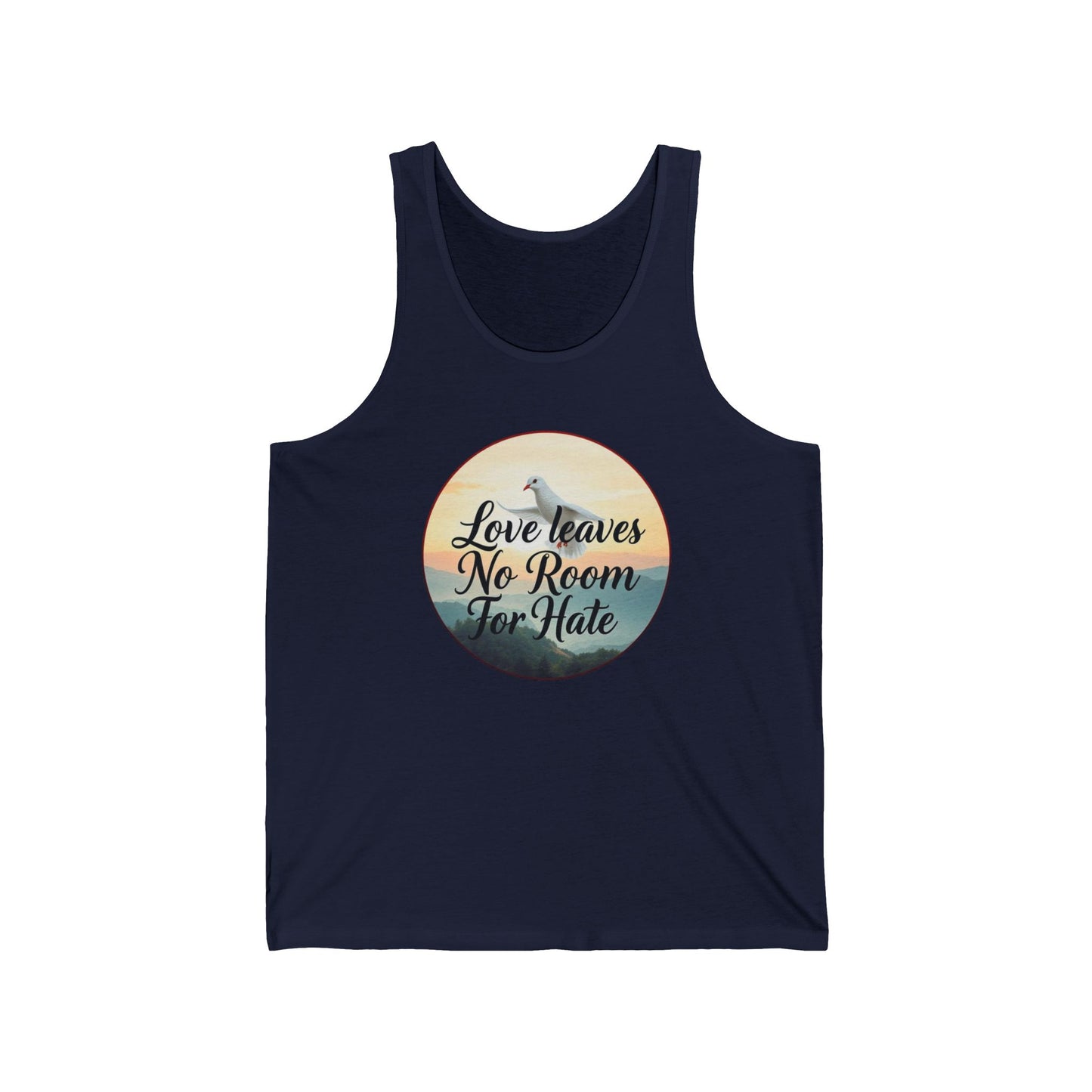 Women’s Christian Tank Top – Love Leaves No Room For Hate Dove Design – Faith & Peace Wear