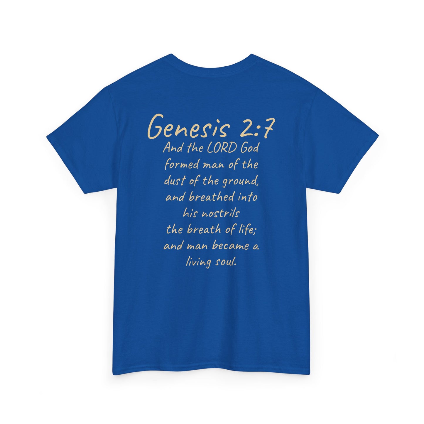 Formed from the Dust | Men’s Christian T-Shirt with Genesis 2:7 (Light Lettering)