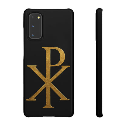 Our Eternal Hope in Christ - Black Chi Rho Snap Case for Samsung