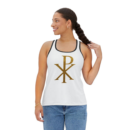 Chi Rho Women’s Christian Tank Top – Symbol of Victory in Christ