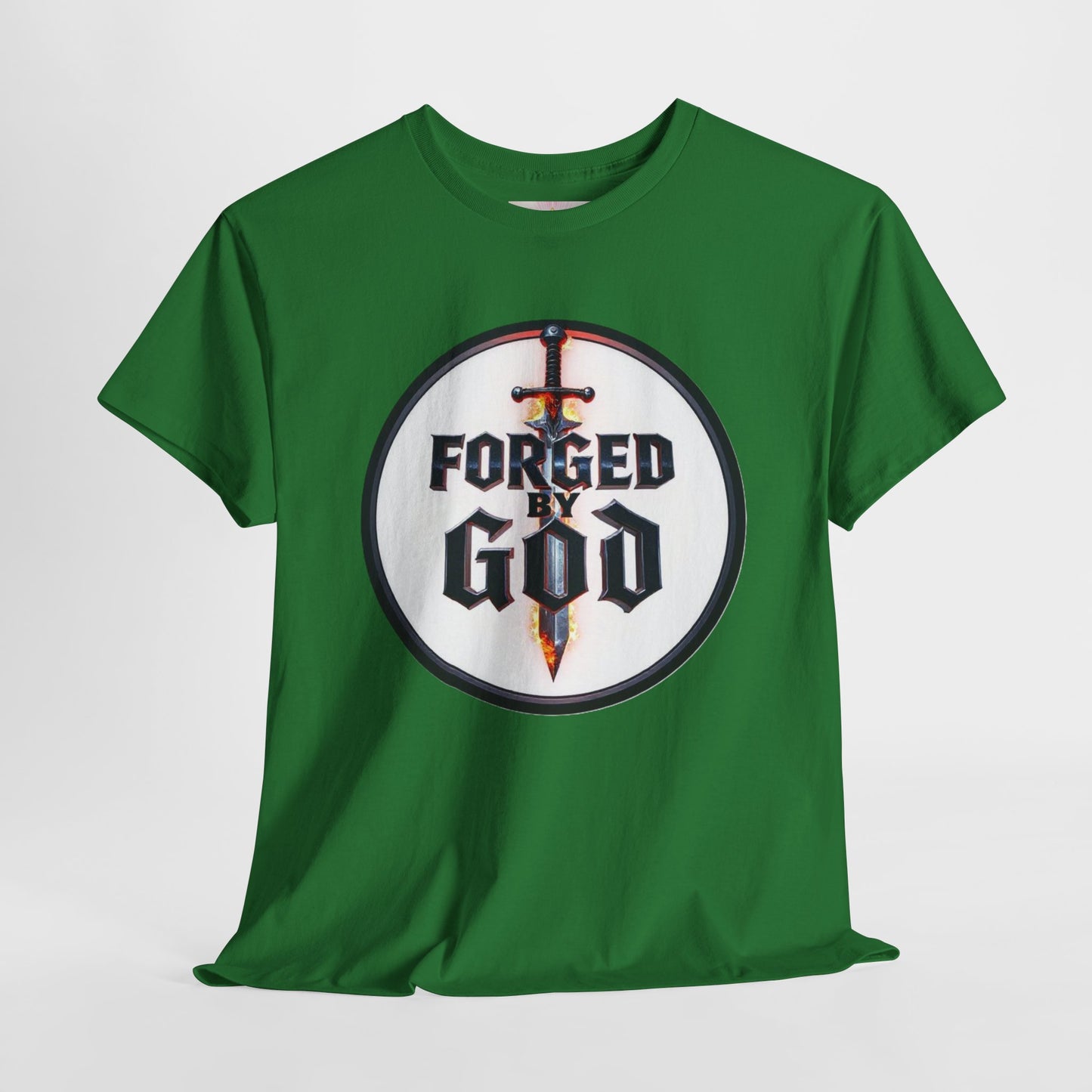 Forged by God Men’s Christian T-Shirt – Strength in Faith Apparel