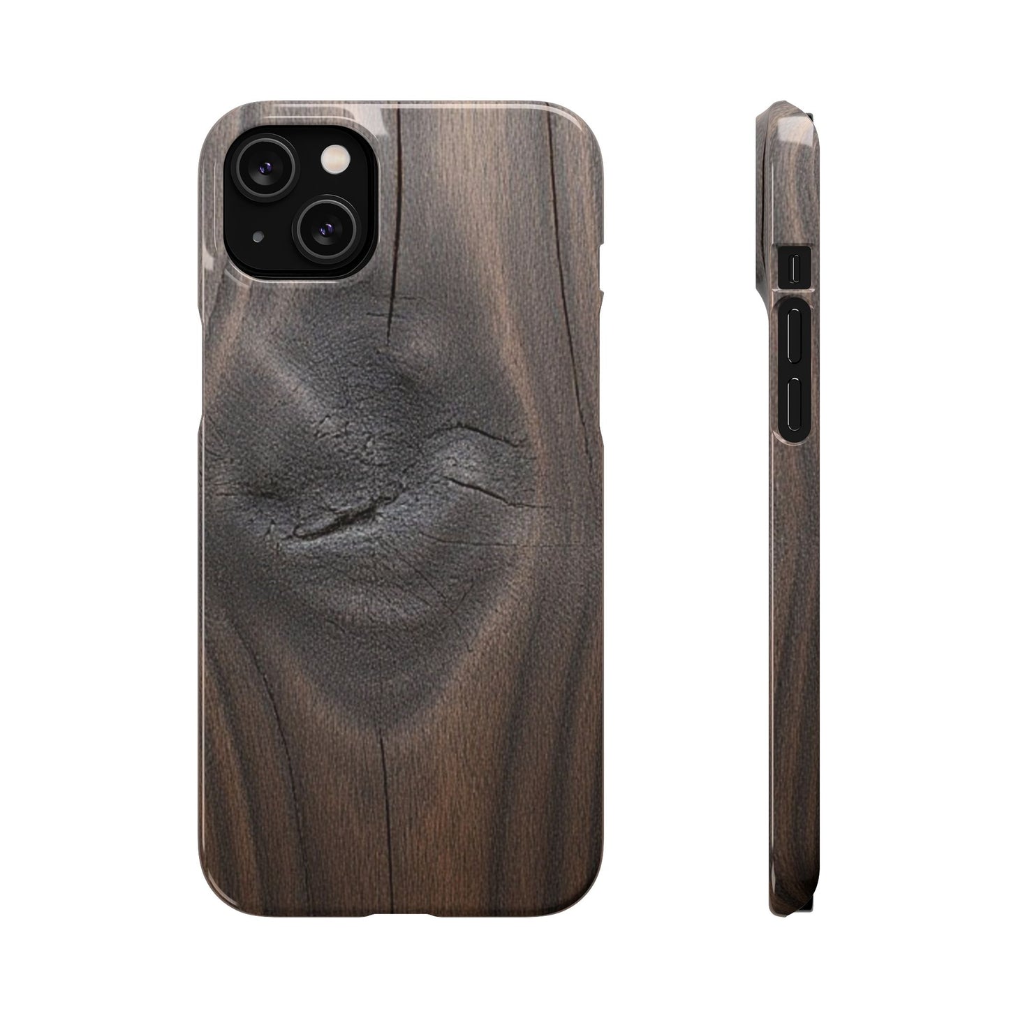 iPhone Snap Case – Dark Wood Grain Design