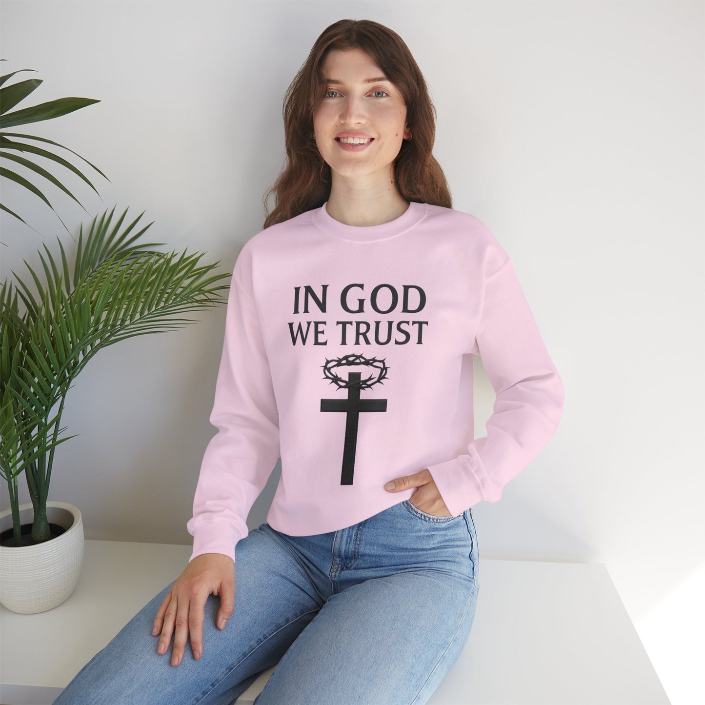 Fearless Faith – In God We Trust Women’s Christian Sweatshirt