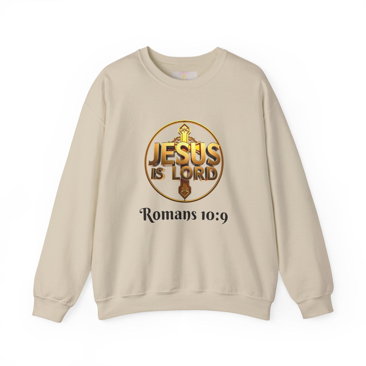 Romans 10:9 Christian Sweater – Jesus Is Lord & He Is Risen (Dark Lettering)