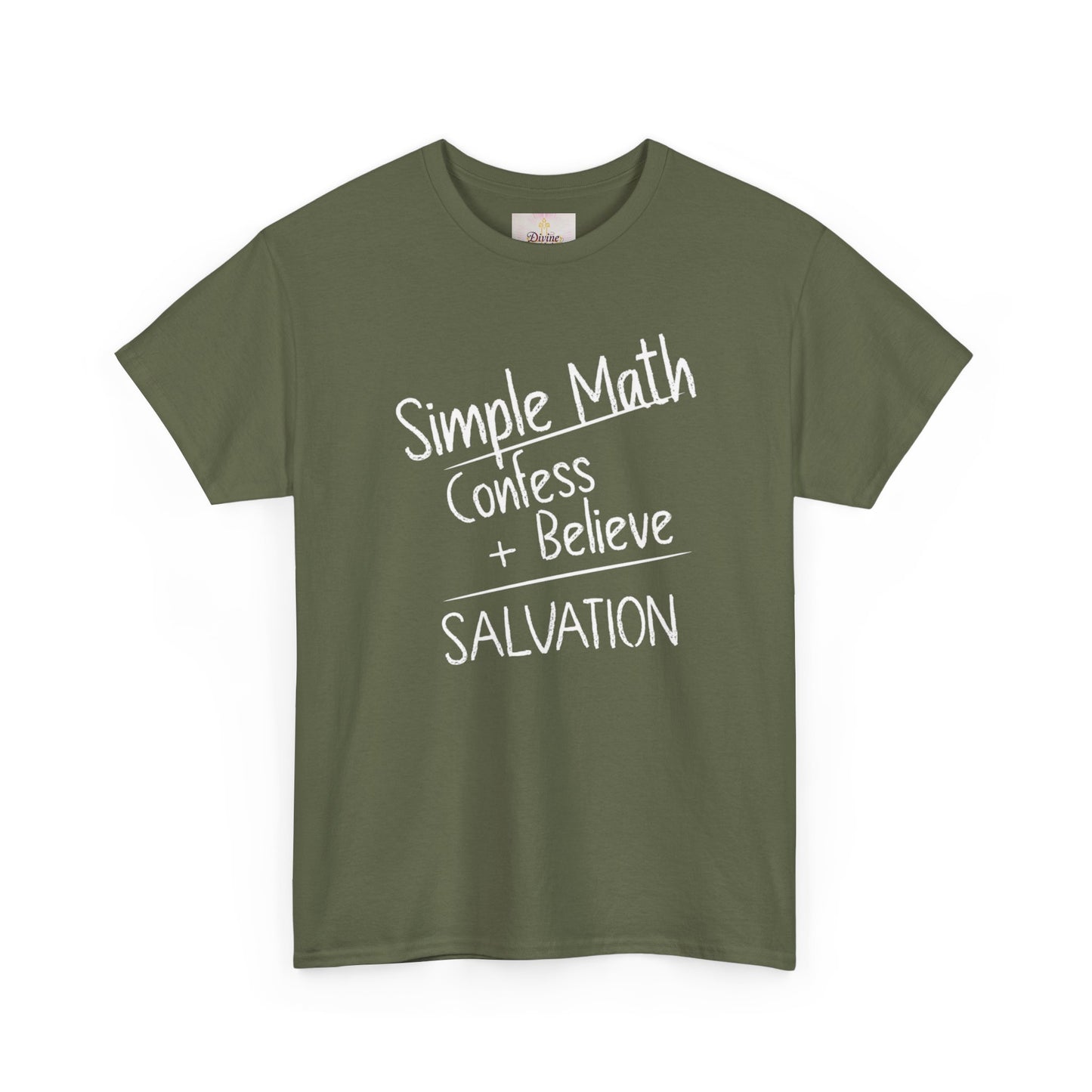 Simple Math of Salvation Men’s T-Shirt – Bold Faith (White Chalk)