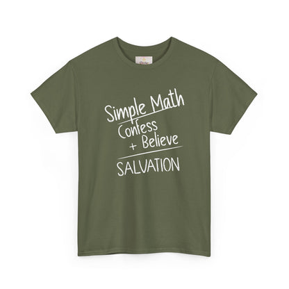 Simple Math of Salvation Men’s T-Shirt – Bold Faith (White Chalk)