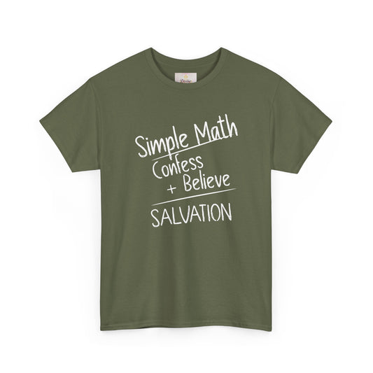 Simple Math of Salvation Men’s T-Shirt – Bold Faith (White Chalk)