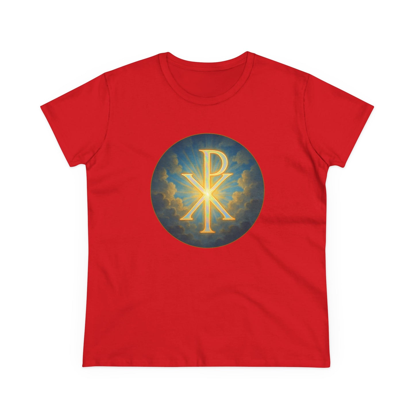 Marked by Majesty – Women’s Tee with Bold Chi Rho Emblem