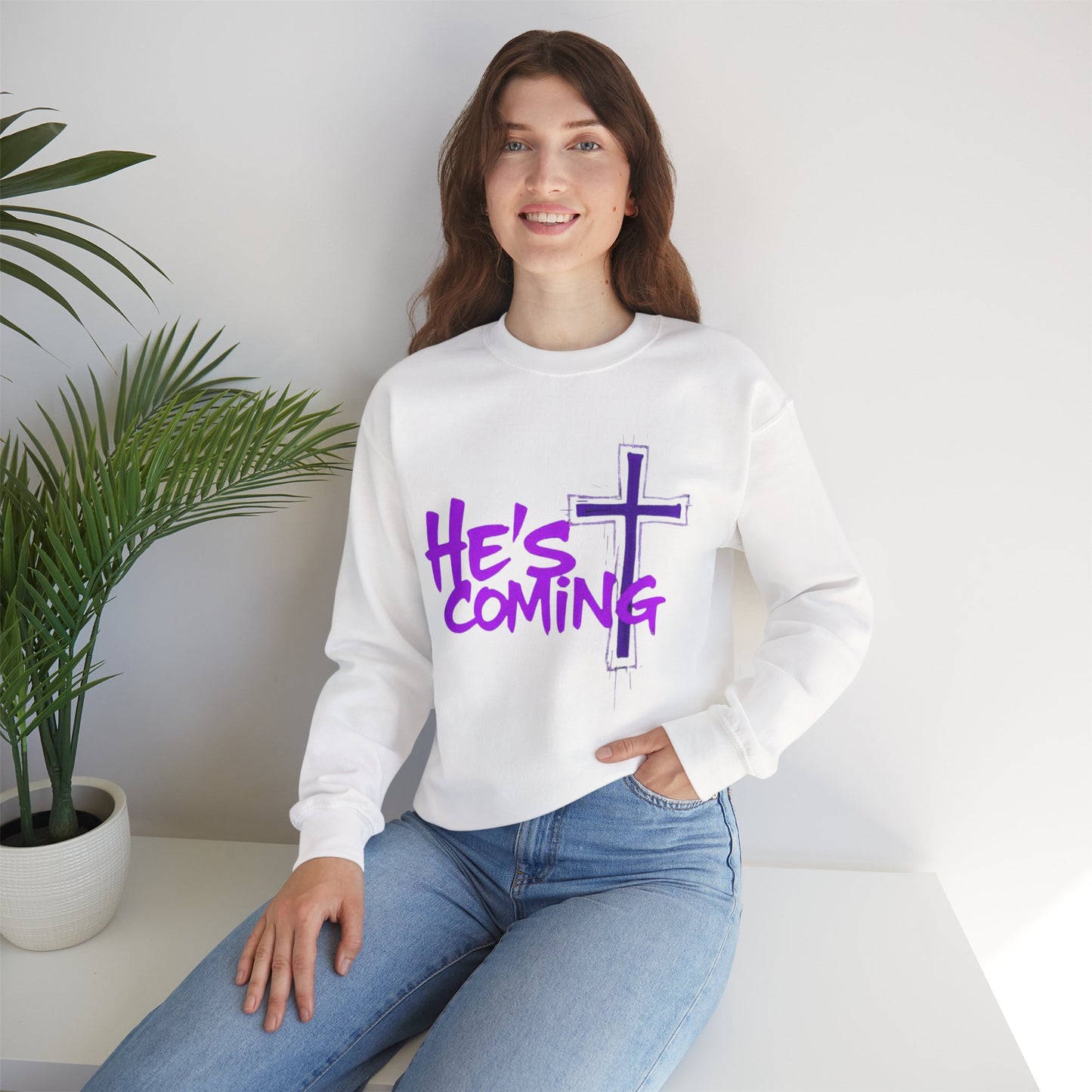 He’s Coming - Women's Bold Christian Sweatshirt