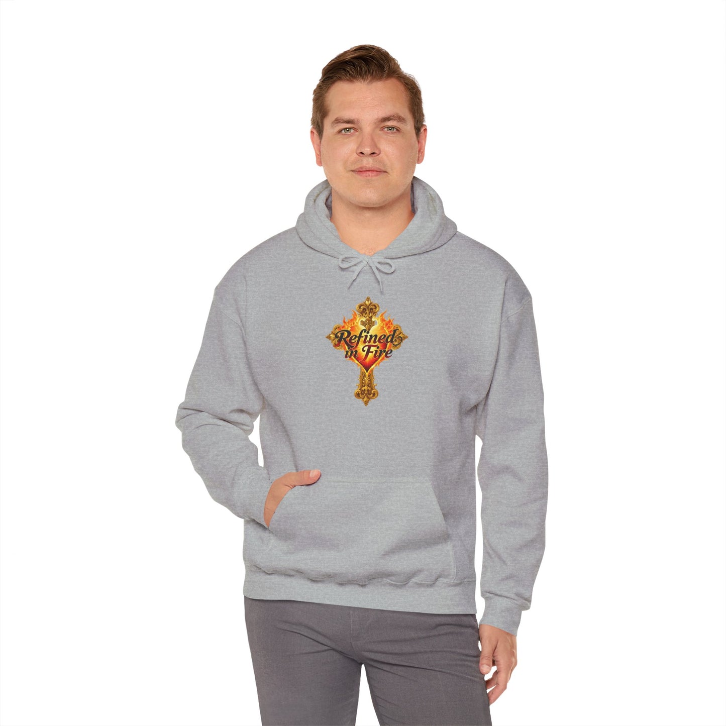 Refined by Fire - Men's Ornate Christian Hoodie