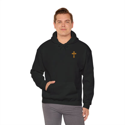 In God We Trust (Gold) - Men's Christian Hoodie with Golden Cross