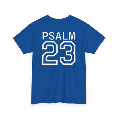 Psalm 23 Men’s T-Shirt – Inspired Sports-Style Shirt (White Numbering)