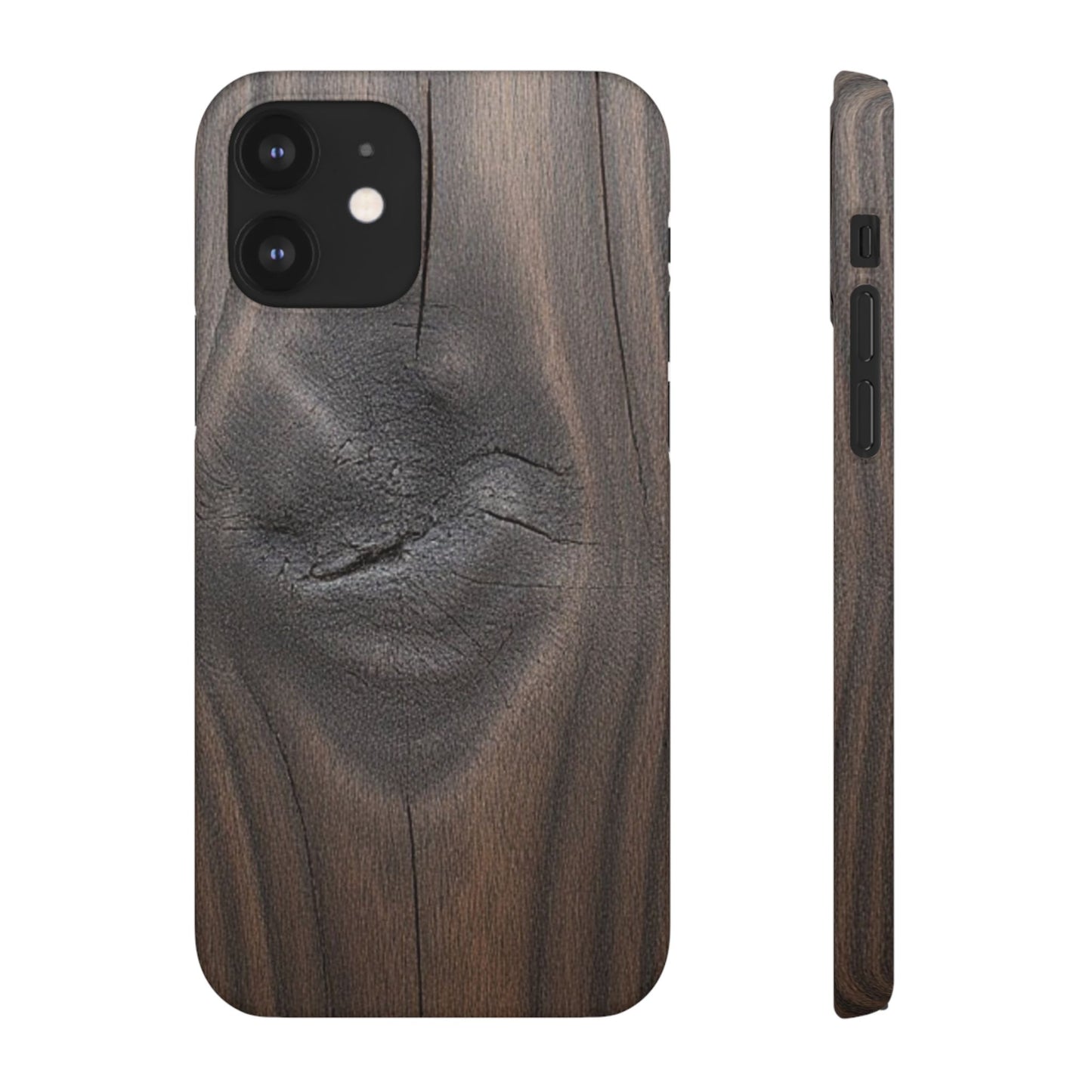 iPhone Snap Case – Dark Wood Grain Design